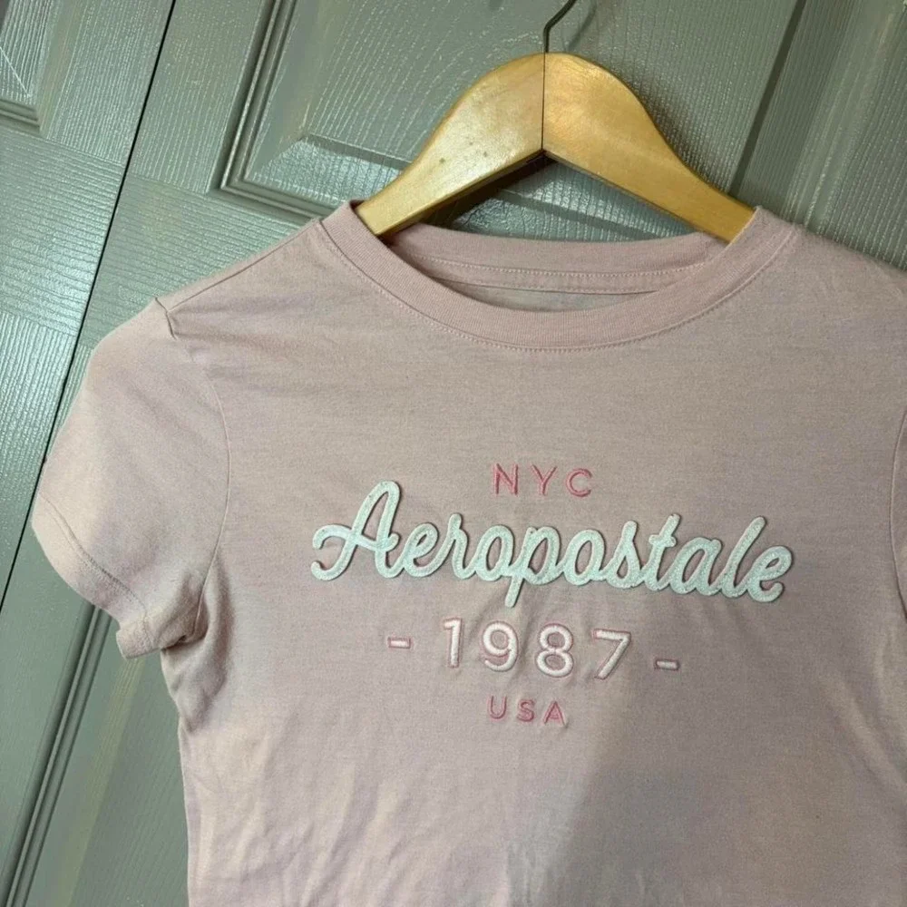 Aeropostale pink baby tee Size S 14 x 24 y2k preppy